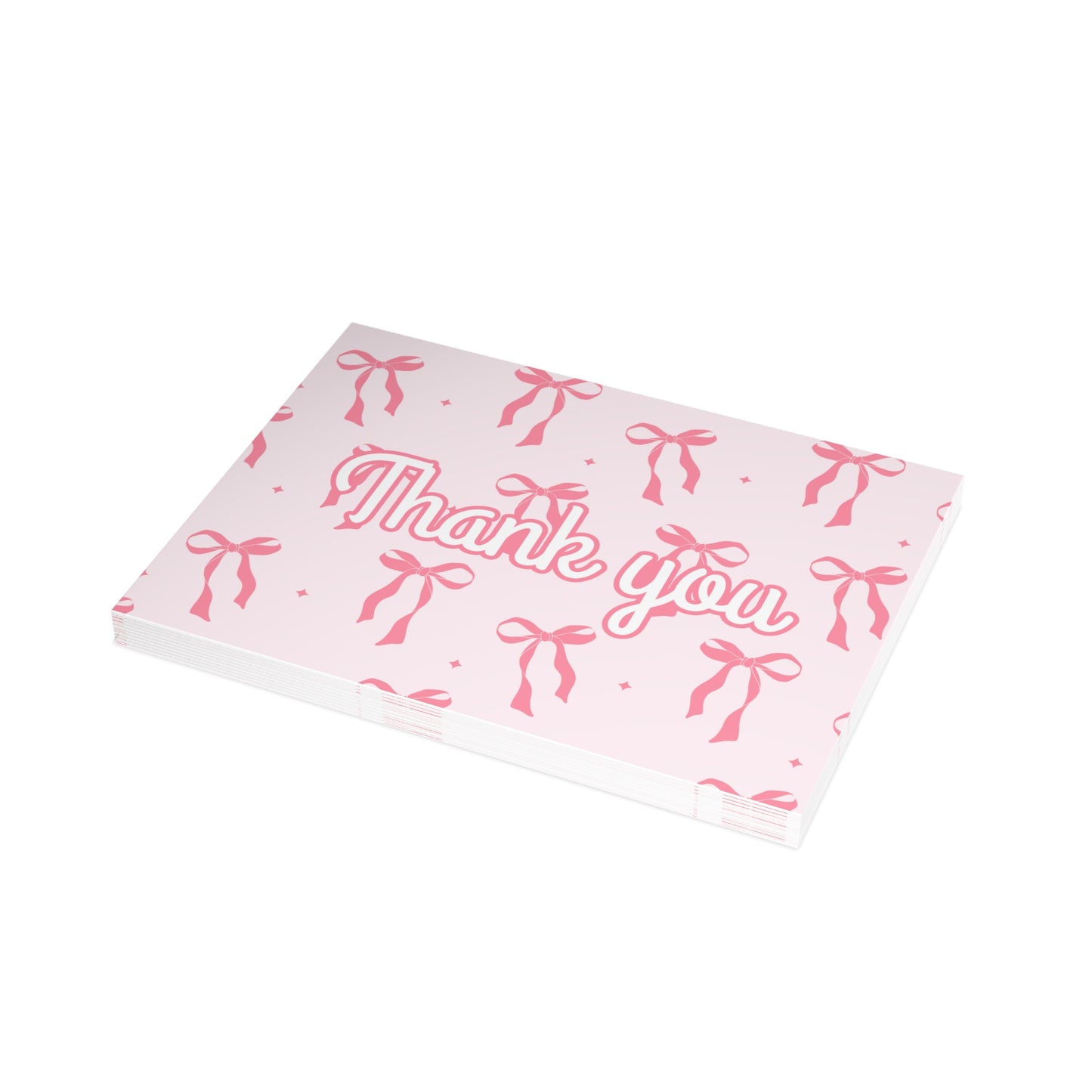 Pink Bows Thank You Cards Package Inserts