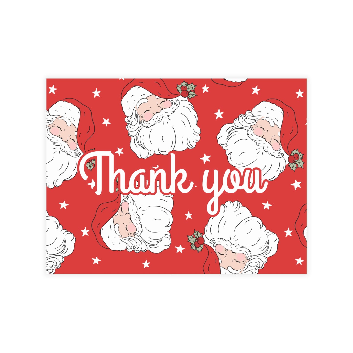 Red Santa Thank You Cards Package Inserts