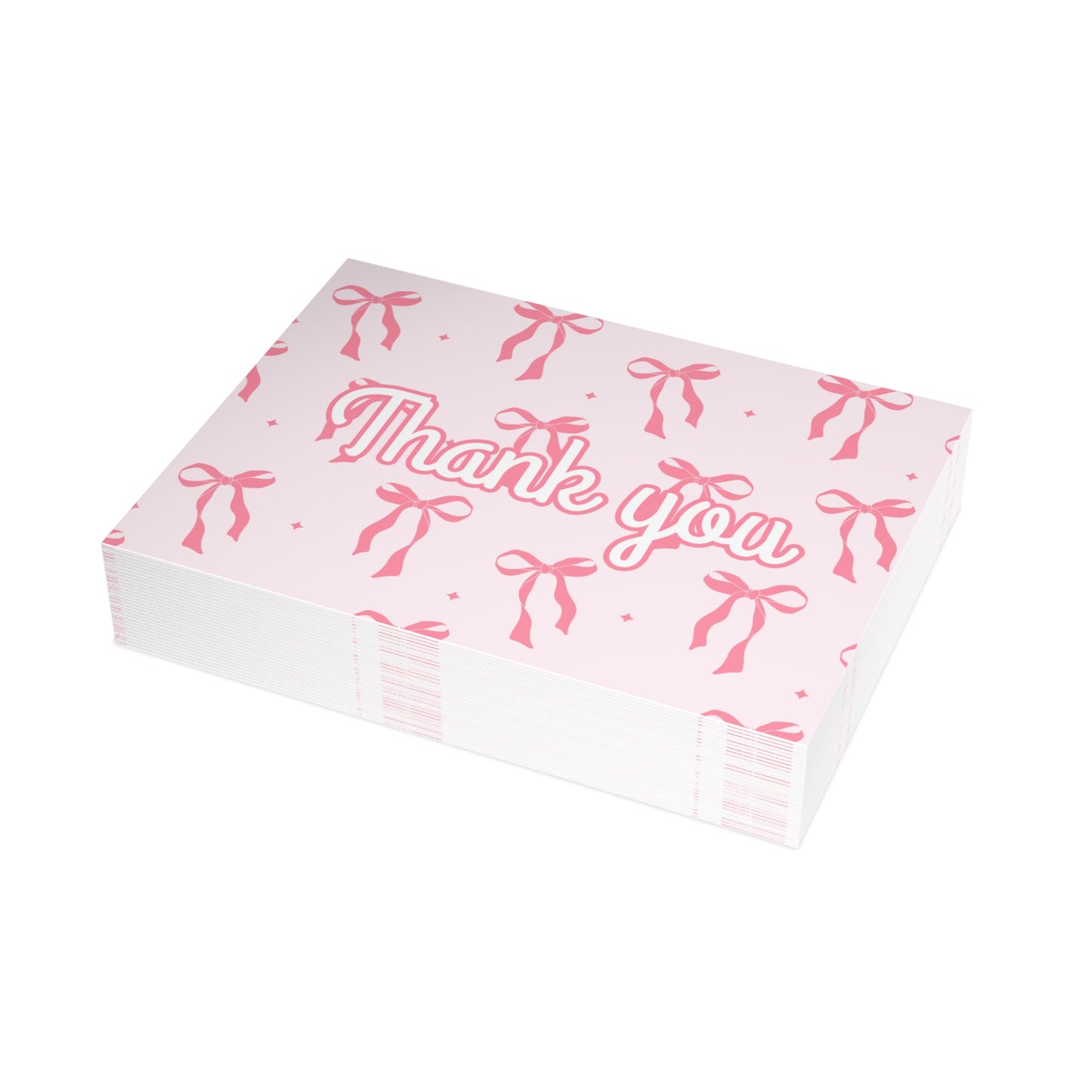 Pink Bows Thank You Cards Package Inserts