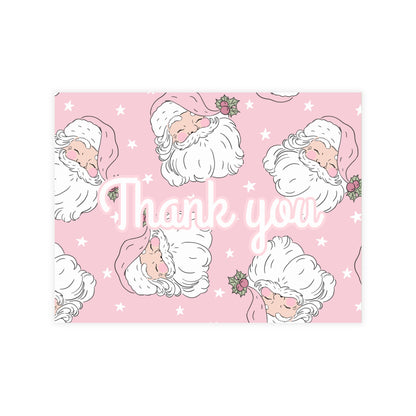 Pink Santa Thank You Cards Package Inserts