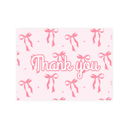 Pink Bows Thank You Cards Package Inserts