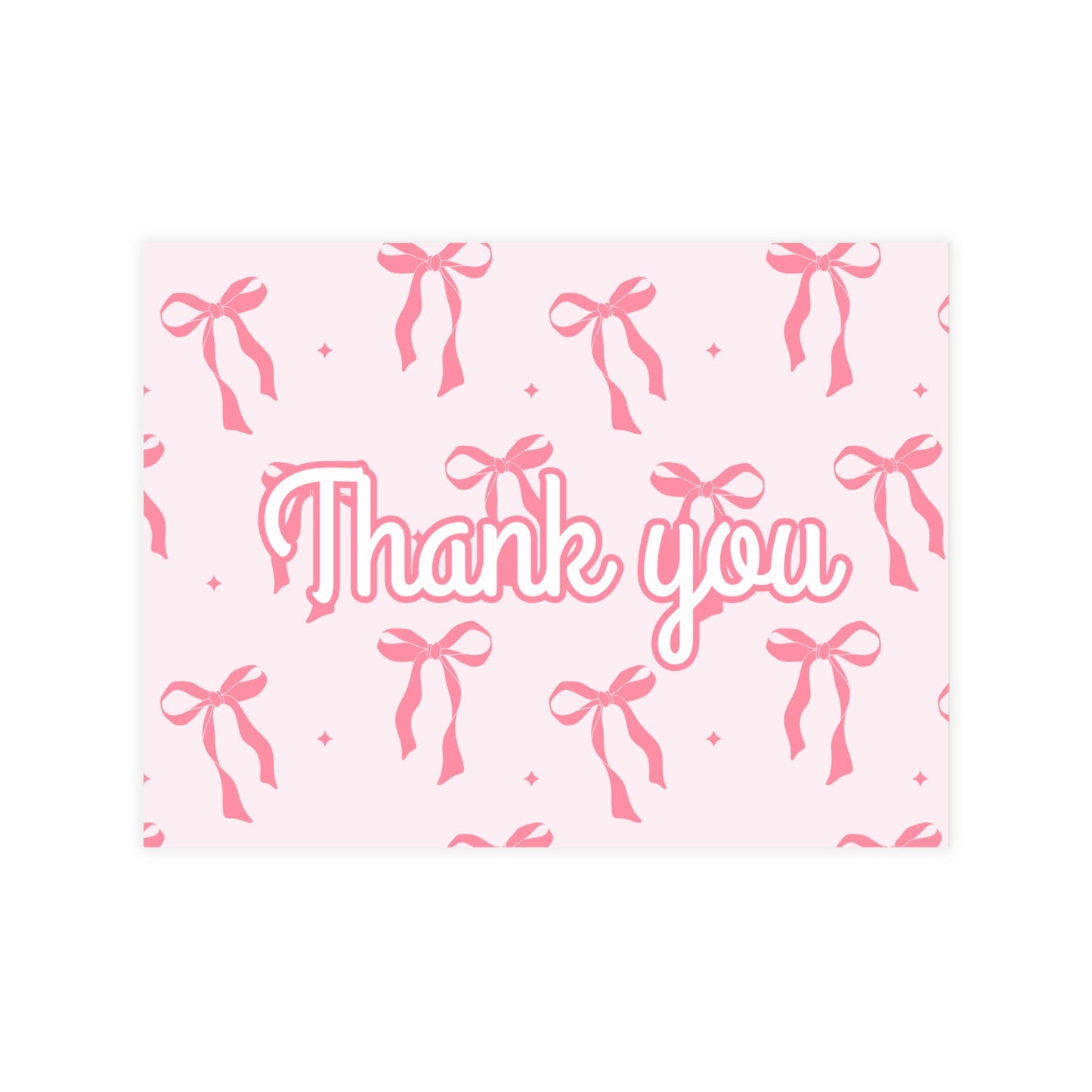 Pink Bows Thank You Cards Package Inserts