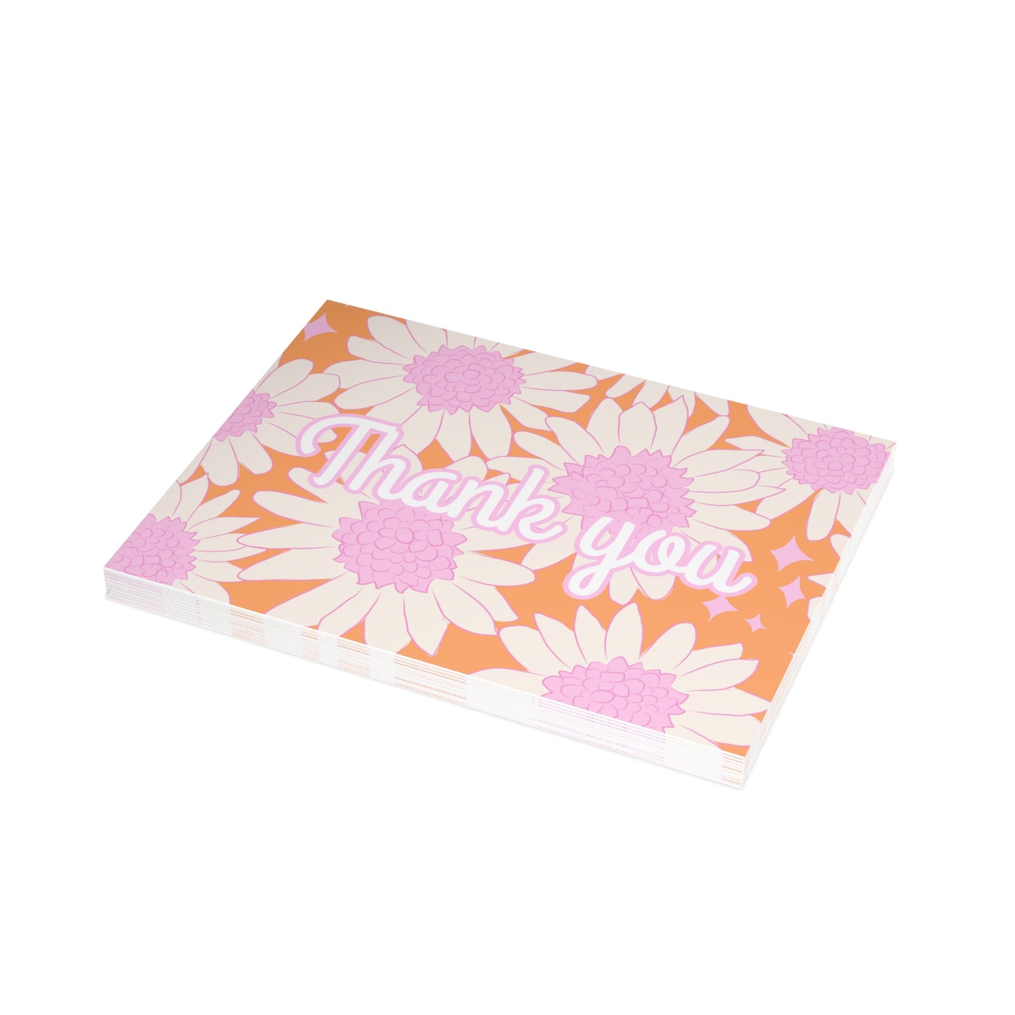 Pink Blooms Thank You Cards Package Inserts