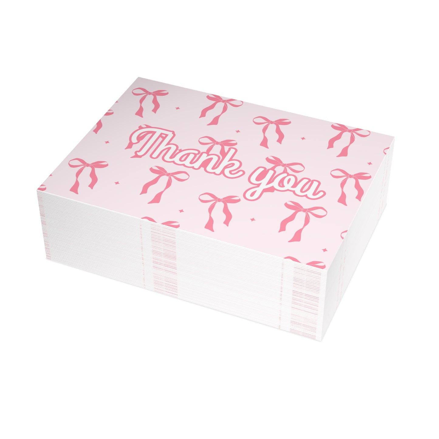 Pink Bows Thank You Cards Package Inserts