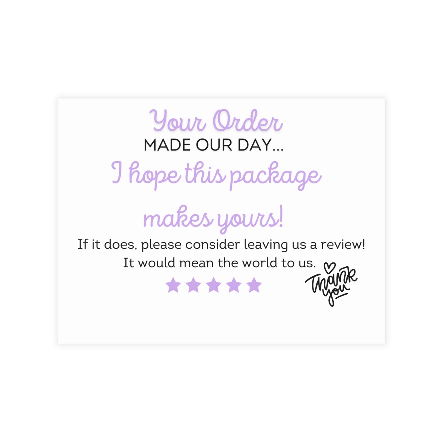 Preppy Leopard Thank You Cards Package Inserts